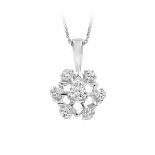Diamond Pendant Flower Design in 9K White Gold (0.50ct tw.)